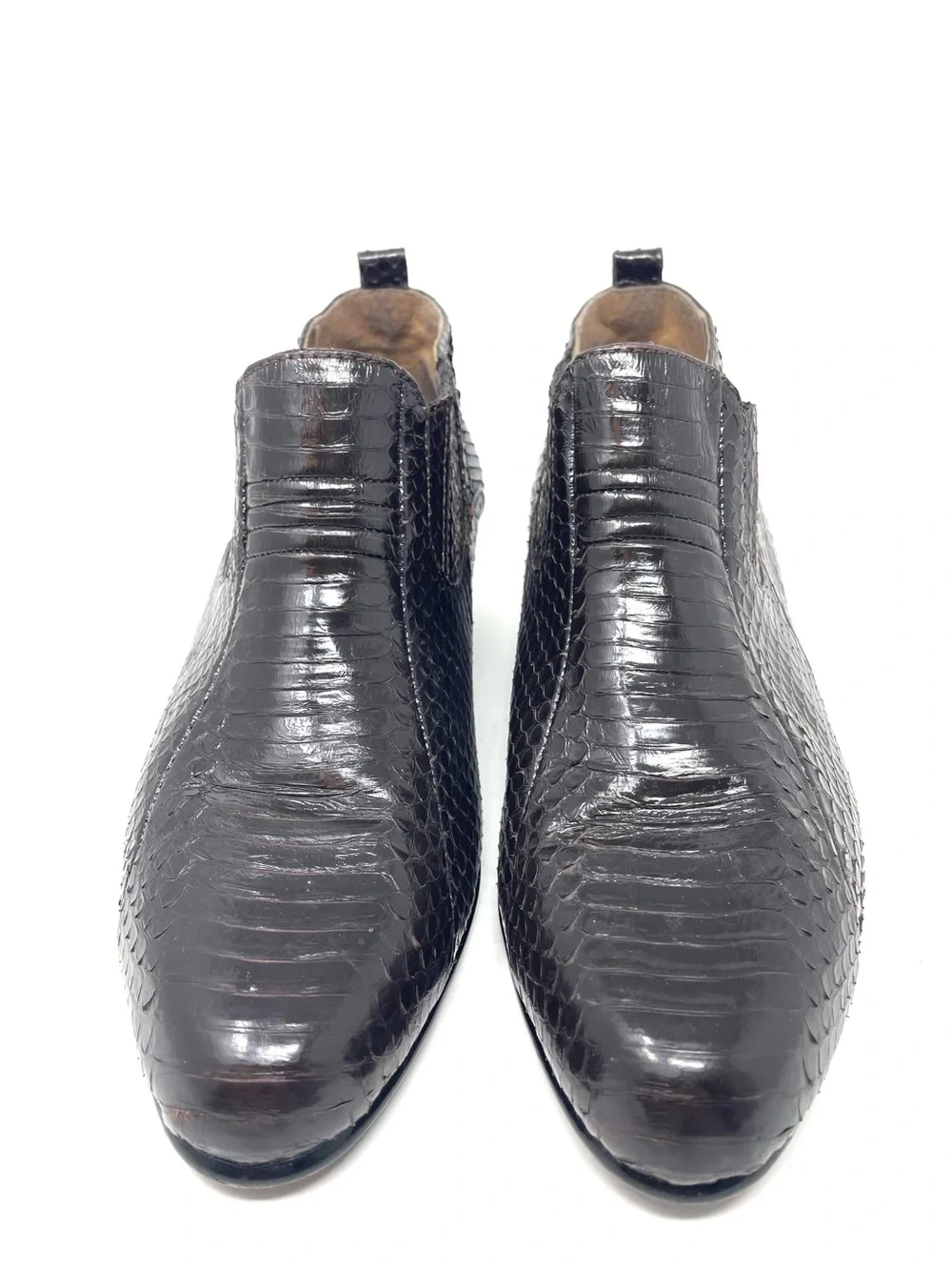 Giorgio Brutini Dark Brown Genuine Snakeskin Leather Ankle Boots, Men's 8.5
